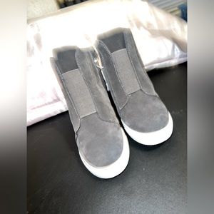 Silky smooth gray ankle boots